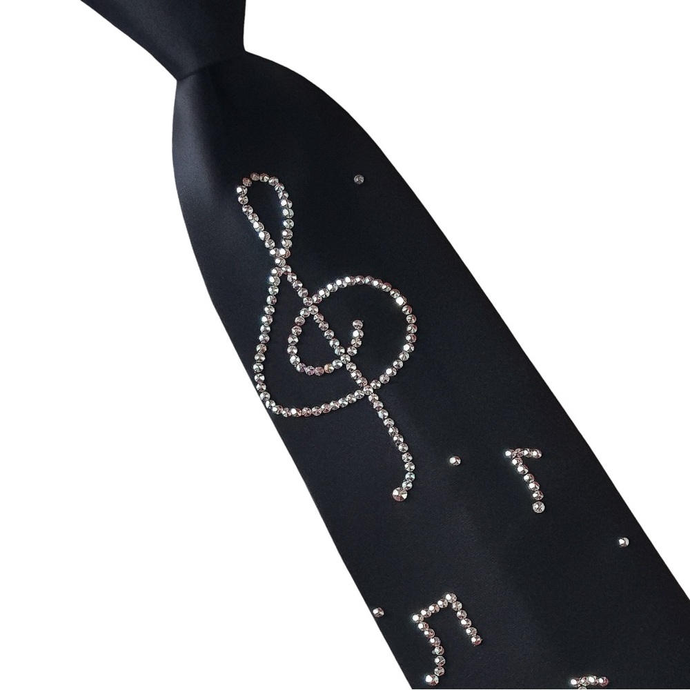 EUC Fratello Crystallized Music Notes Zip Tie - Picture 3 of 10
